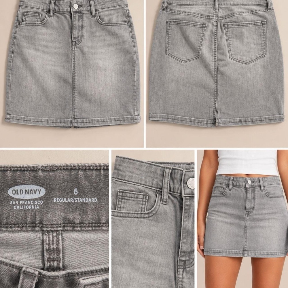 Old Navy Denim Mini Skirt Womens 6 Grey Excellent Streetwear Minimalist Faded